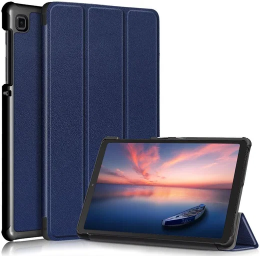 Samsung Galaxy Tab A7 Lite Hoes Tri-Fold Book Case Blauw afbeelding 1