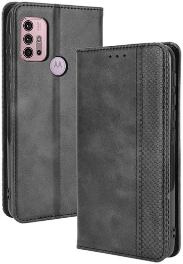 Motorola Moto G10/G20/G30 Hoesje Vintage Portemonnee Book Case Zwart afbeelding 2