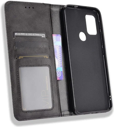 Motorola Moto G10/G20/G30 Hoesje Vintage Portemonnee Book Case Zwart afbeelding 7