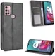 Motorola Moto G10/G20/G30 Hoesje Vintage Portemonnee Book Case Zwart afbeelding 8