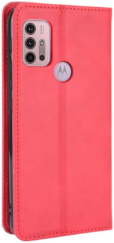 Motorola Moto G10/G20/G30 Hoesje Vintage Portemonnee Book Case Rood afbeelding 4