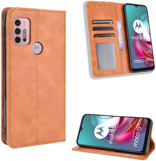 Motorola Moto G10/G20/G30 Hoesje Vintage Portemonnee Book Case Bruin afbeelding 11