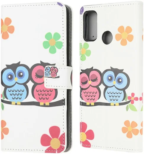 Motorola Moto G10/G20/G30 Hoesje Wallet Book Case met Uil Print afbeelding 4