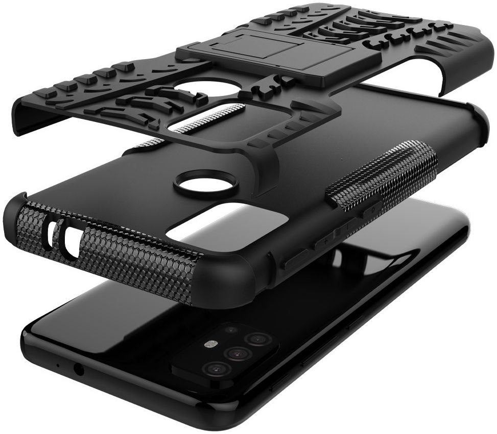 Motorola Moto G10/G20/G30 Hoesje Hybride Back Cover Kickstand Zwart afbeelding 7
