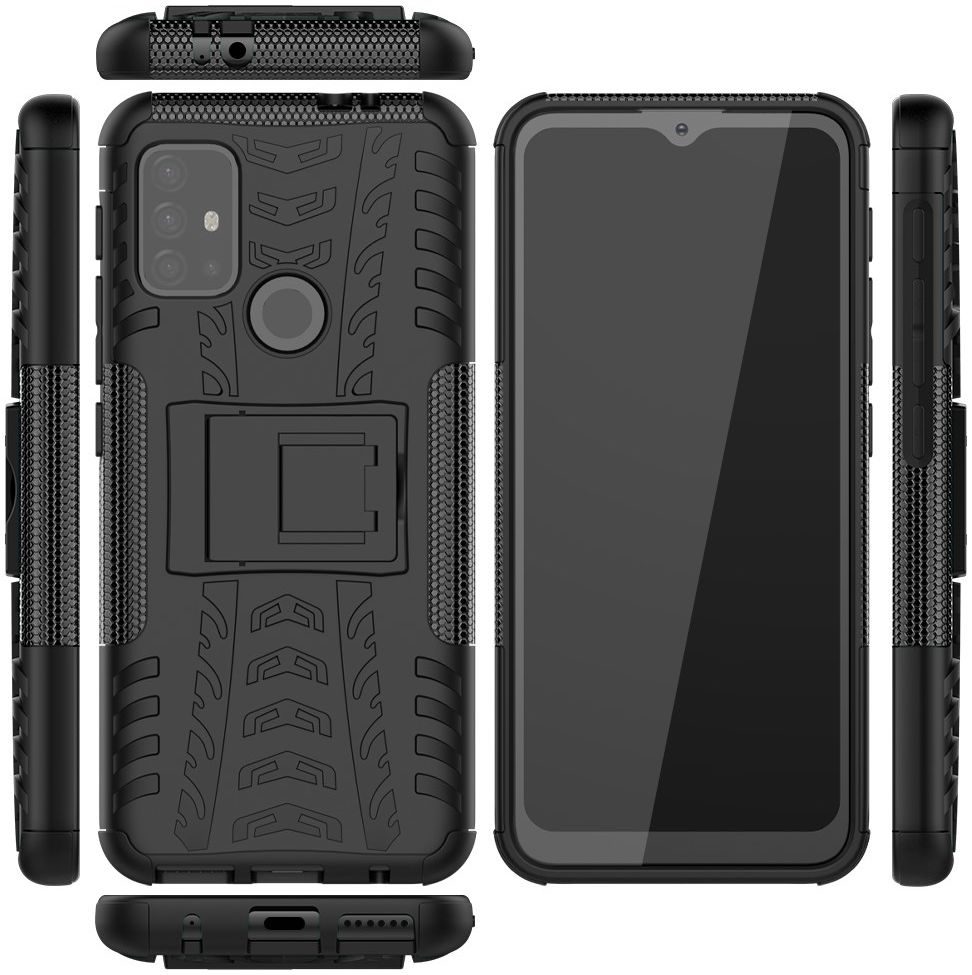 Motorola Moto G10/G20/G30 Hoesje Hybride Back Cover Kickstand Zwart afbeelding 8