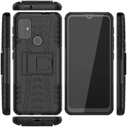 Motorola Moto G10/G20/G30 Hoesje Hybride Back Cover Kickstand Zwart afbeelding 8