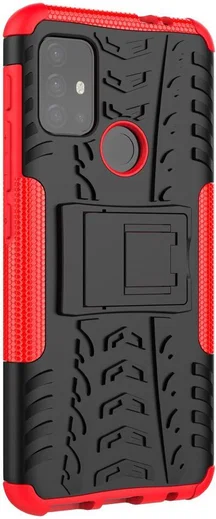 Motorola Moto G10/G20/G30 Hoesje Hybride Back Cover Kickstand Rood afbeelding 10