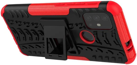 Motorola Moto G10/G20/G30 Hoesje Hybride Back Cover Kickstand Rood afbeelding 5