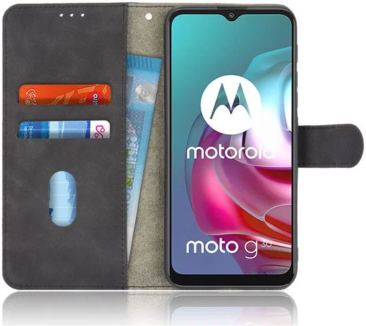 Motorola Moto G10 / G20 / G30 Hoesje Wallet Book Case Zwart afbeelding 1