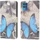 Motorola Moto G100 Hoesje Wallet Book Case met Butterfly Print afbeelding 4