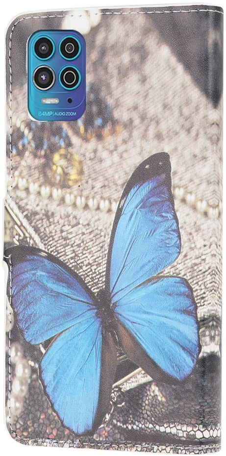 Motorola Moto G100 Hoesje Wallet Book Case met Butterfly Print afbeelding 1