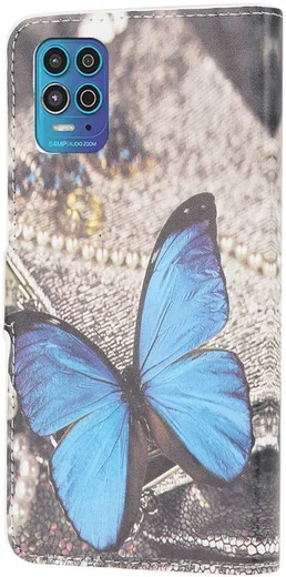 Motorola Moto G100 Hoesje Wallet Book Case met Butterfly Print afbeelding 1