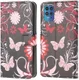 Motorola Moto G100 Hoesje Wallet Book Case met Vlinder Print afbeelding 4