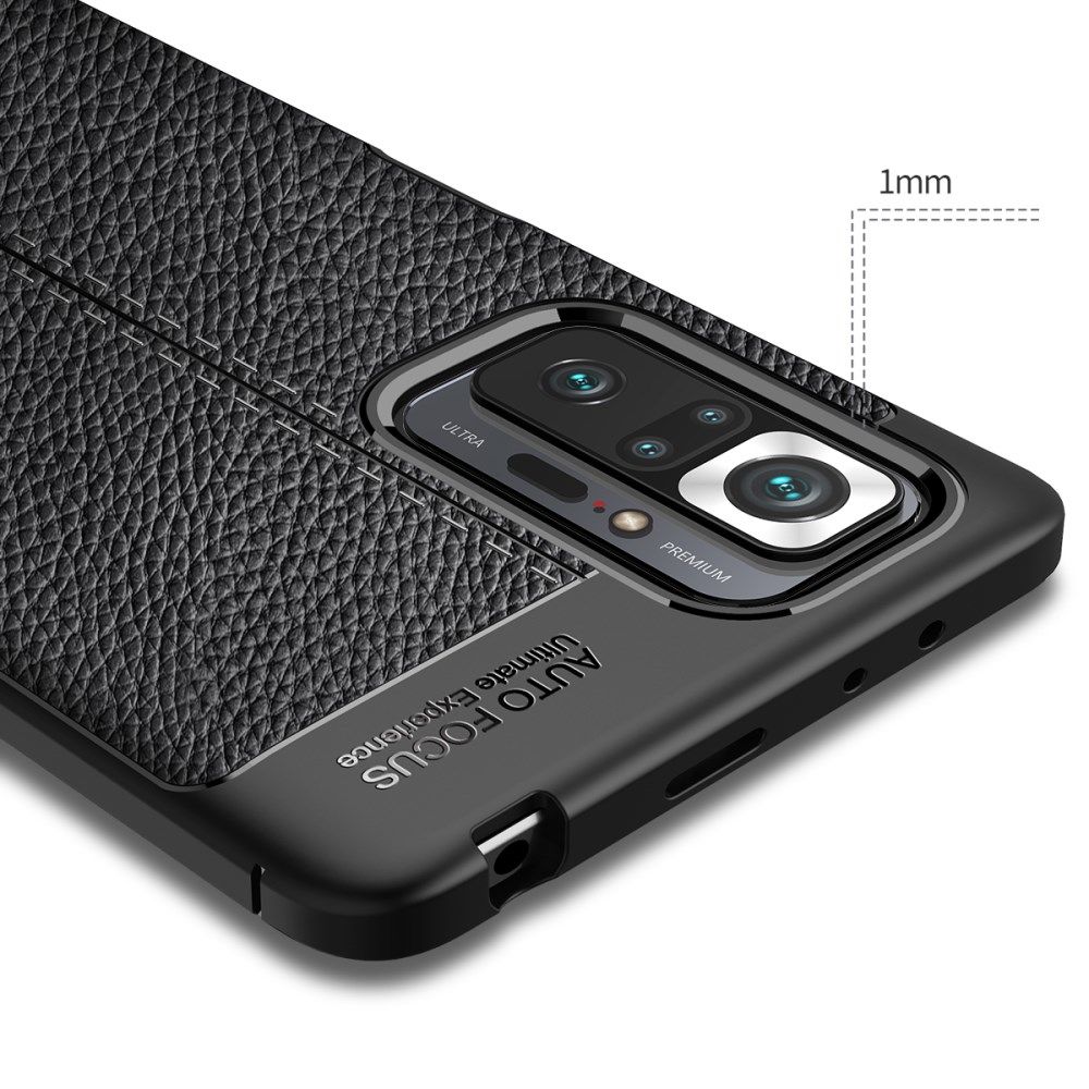 Xiaomi Redmi Note 10 Pro Litchi Hoesje TPU met Leren Textuur Blauw afbeelding 7