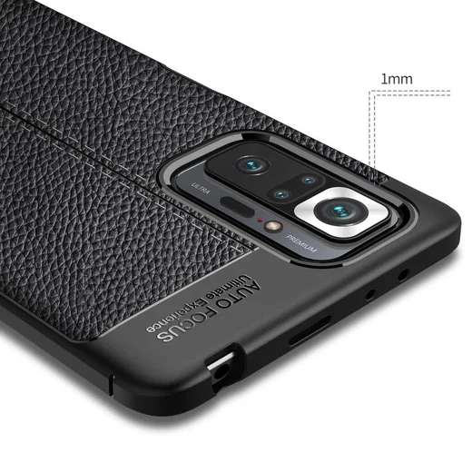 Xiaomi Redmi Note 10 Pro Litchi Hoesje TPU met Leren Textuur Blauw afbeelding 7