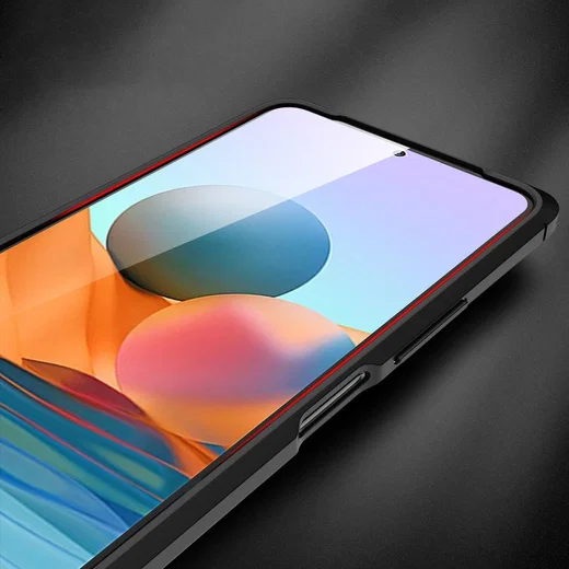 Xiaomi Redmi Note 10 Pro Litchi Hoesje TPU met Leren Textuur Blauw afbeelding 8
