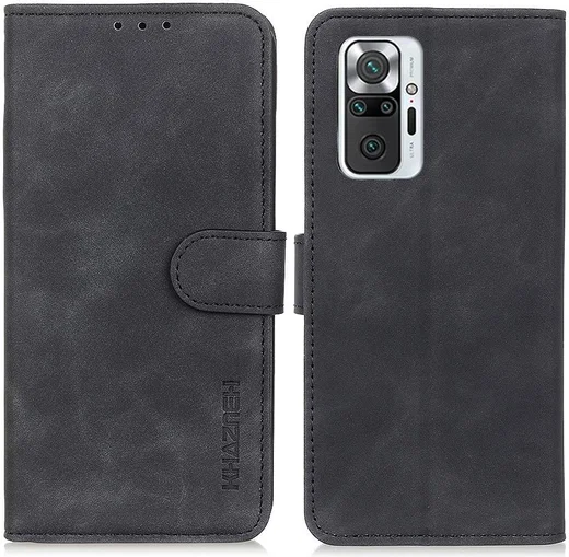 KHAZNEH Xiaomi Redmi Note 10 Pro Hoesje Retro Wallet Book Case Zwart afbeelding 4