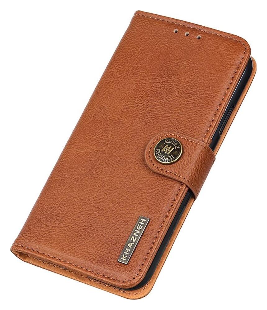 Xiaomi Redmi Note 10 Pro Hoesje Portemonnee Drukknoop Sluiting Bruin afbeelding 5