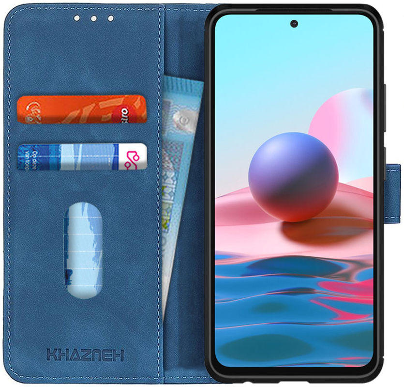 Xiaomi Redmi Poco M5s / Note 10(S) Hoesje Retro Wallet Book Case Blauw afbeelding 1