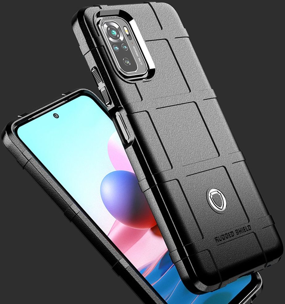 Xiaomi Redmi Note 10 / 10S Hoesje Rugged Shield Back Cover Zwart afbeelding 4