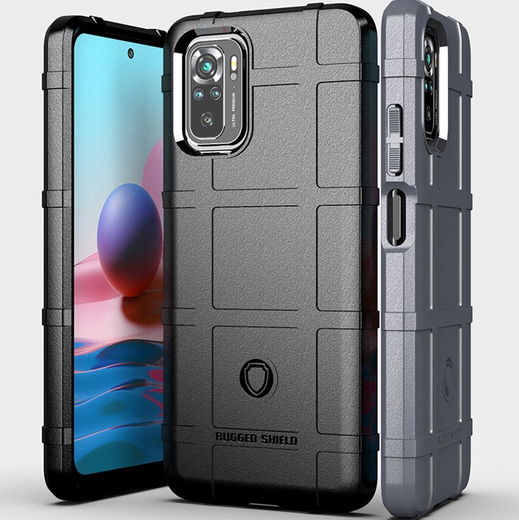 Xiaomi Redmi Note 10 / 10S Hoesje Rugged Shield Back Cover Zwart afbeelding 8