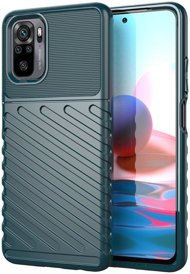 Xiaomi Redmi Note 10 / 10S Hoesje TPU Thunder Design Back Cover Groen afbeelding 1
