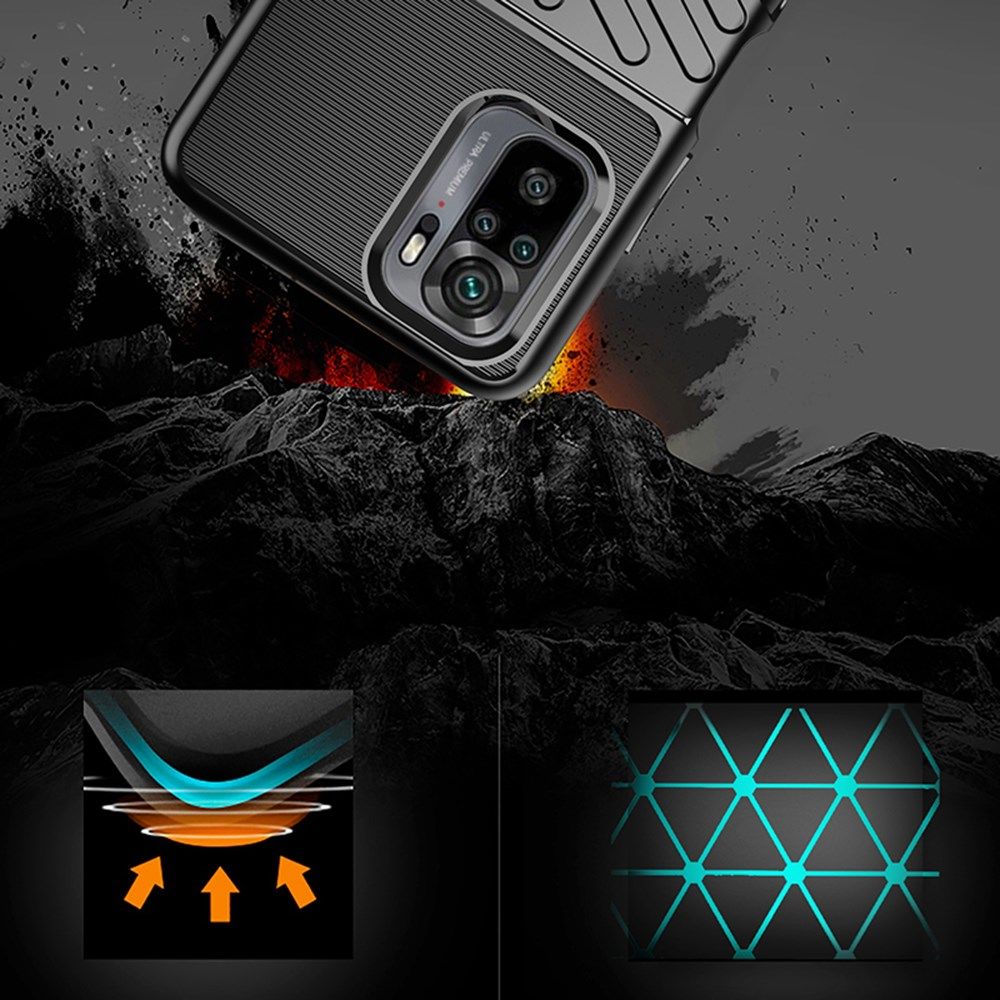 Xiaomi Redmi Note 10 / 10S Hoesje TPU Thunder Design Back Cover Groen afbeelding 4