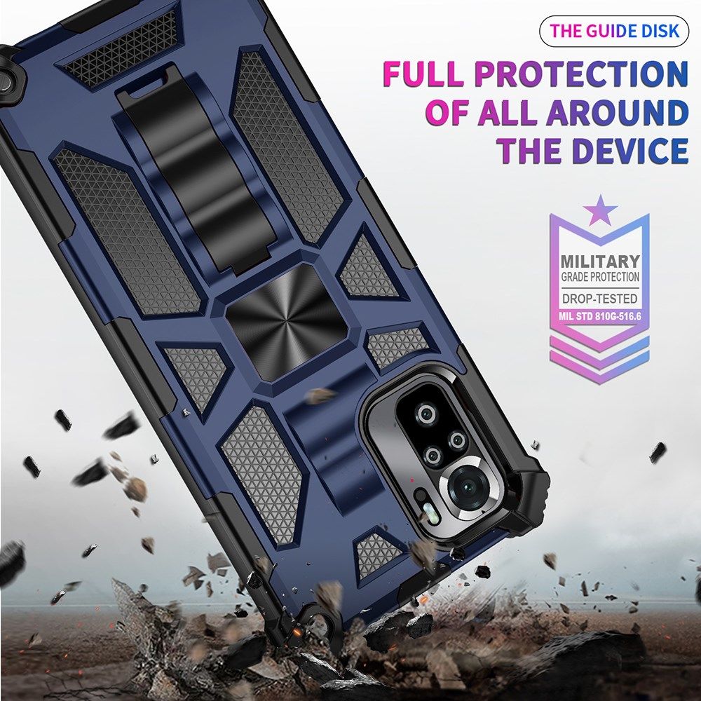 Xiaomi Redmi Poco M5s / Note 10(S) Hoesje met Metalen Kickstand Blauw afbeelding 5