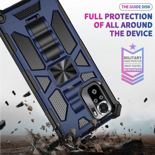 Xiaomi Redmi Poco M5s / Note 10(S) Hoesje met Metalen Kickstand Blauw afbeelding 5