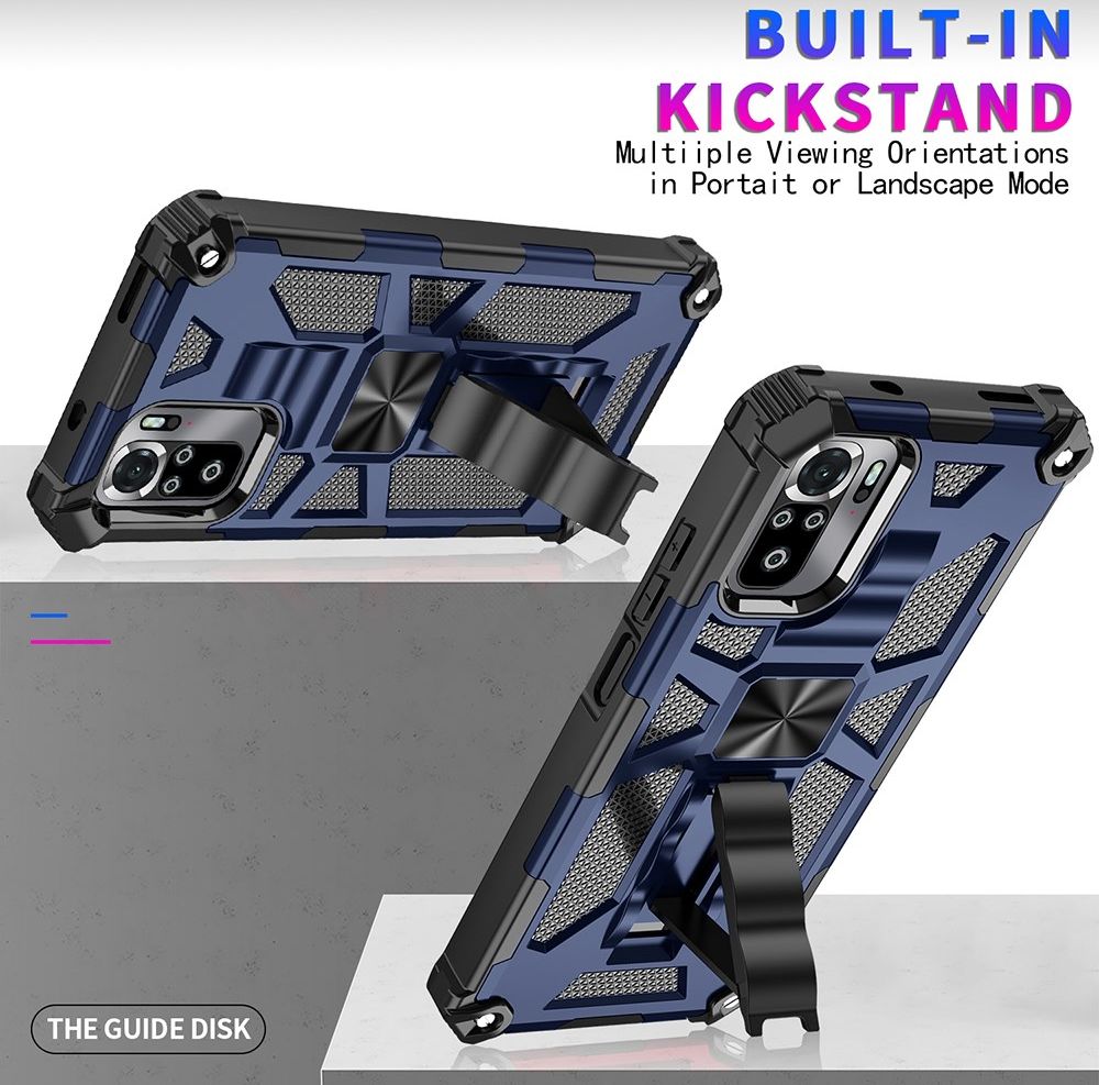 Xiaomi Redmi Poco M5s / Note 10(S) Hoesje met Metalen Kickstand Blauw afbeelding 6