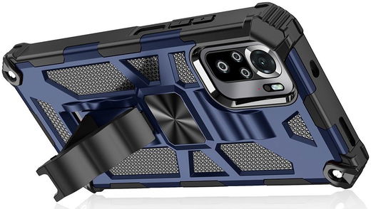 Xiaomi Redmi Poco M5s / Note 10(S) Hoesje met Metalen Kickstand Blauw afbeelding 3