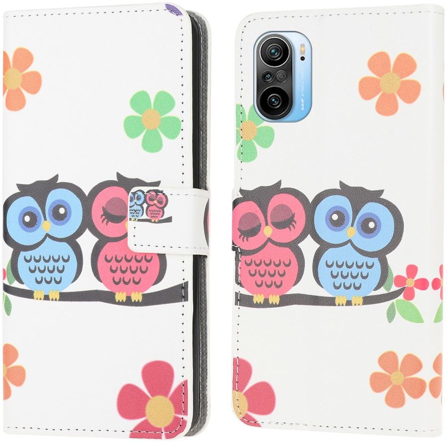 Xiaomi Poco F3 / Mi 11i Hoesje Portemonne Book Case uilen Print afbeelding 1