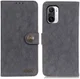 Xiaomi Poco F3 / Mi 11i Hoesje Portemonnee Drukknoop Sluiting Zwart afbeelding 3