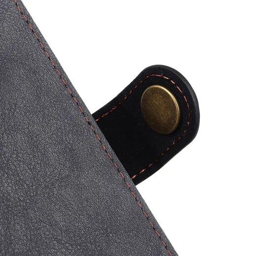Xiaomi Poco F3 / Mi 11i Hoesje Portemonnee Drukknoop Sluiting Zwart afbeelding 9