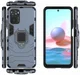 Xiaomi Redmi Note 10/10S Hoesje Hybride Back Cover met Kickstand Blauw afbeelding 5