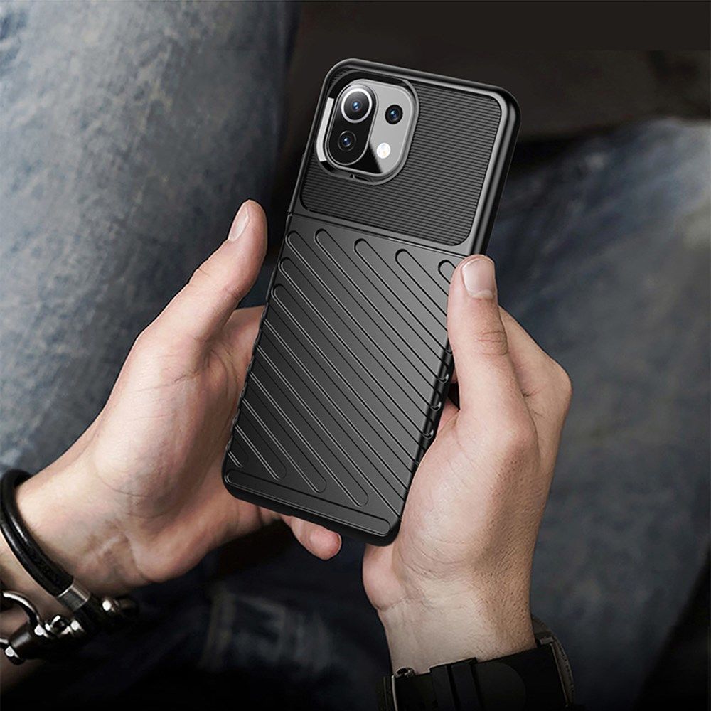 Xiaomi Mi 11 Lite Hoesje TPU Thunder Design Back Cover Zwart afbeelding 12