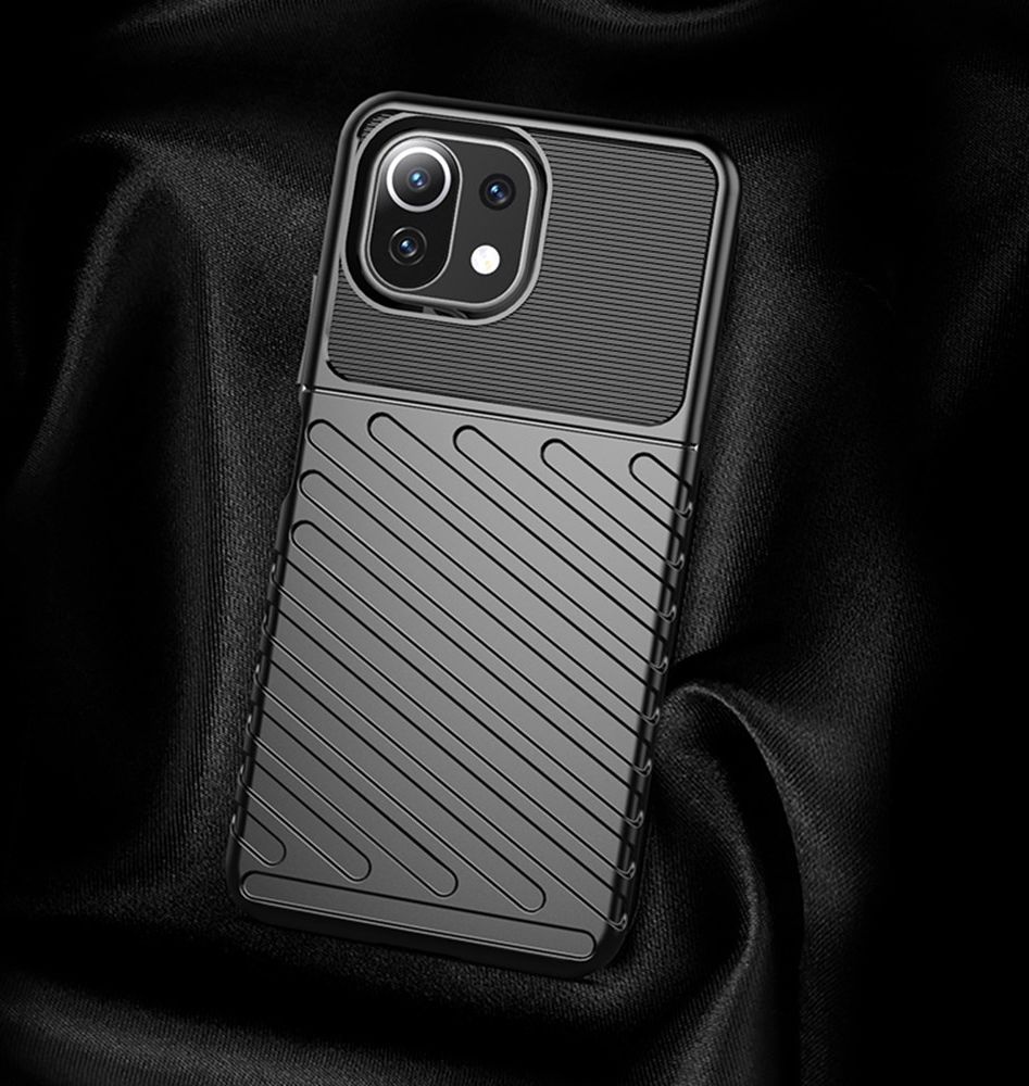 Xiaomi Mi 11 Lite Hoesje TPU Thunder Design Back Cover Zwart afbeelding 3