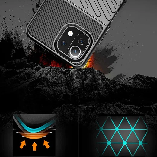 Xiaomi Mi 11 Lite Hoesje TPU Thunder Design Back Cover Zwart afbeelding 4