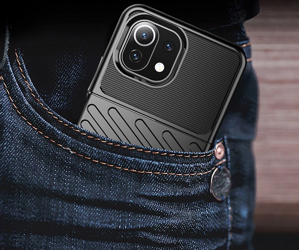 Xiaomi Mi 11 Lite Hoesje TPU Thunder Design Back Cover Zwart afbeelding 5