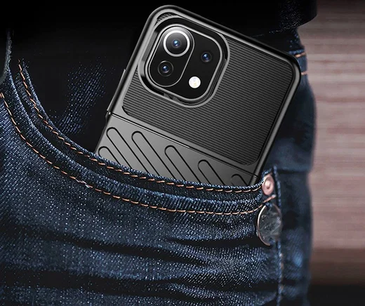 Xiaomi Mi 11 Lite Hoesje TPU Thunder Design Back Cover Zwart afbeelding 5