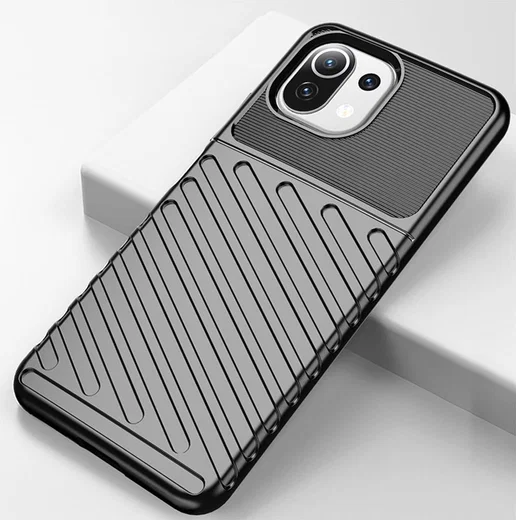 Xiaomi Mi 11 Lite Hoesje TPU Thunder Design Back Cover Zwart afbeelding 7