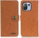 Xiaomi Mi 11 Lite 4G/5G Hoesje Portemonnee Drukknoop Sluiting Bruin afbeelding 3