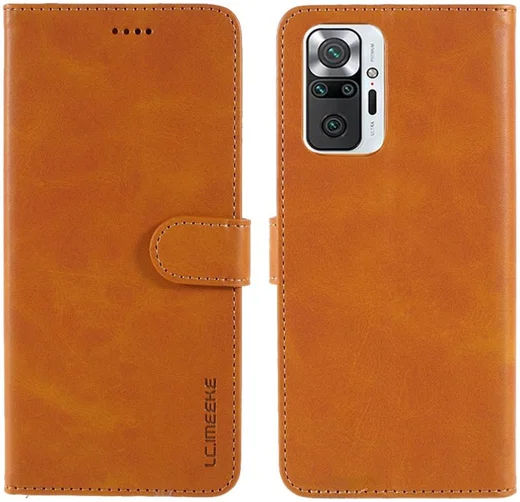 LC.IMEEKE Xiaomi Redmi Note 10 Pro Hoesje Wallet Book Case Bruin afbeelding 4
