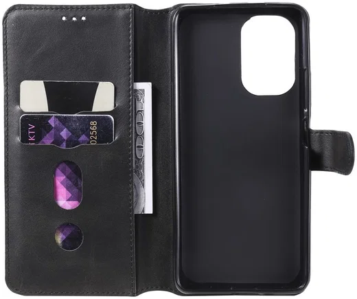 Xiaomi Poco F3 / Mi 11i Hoesje Portemonnee Book Case Kunstleer Zwart afbeelding 3