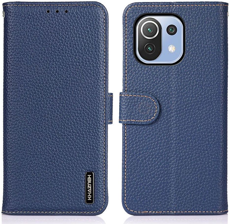 KHAZNEH Xiaomi Mi 11 Lite 4G/5G (NE) Hoesje Wallet Echt Leer Blauw afbeelding 3