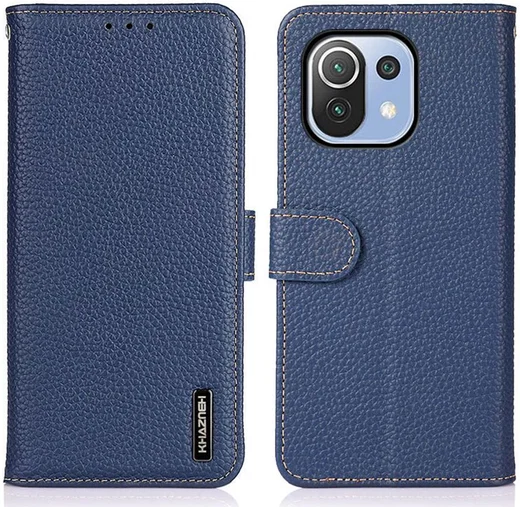 KHAZNEH Xiaomi Mi 11 Lite 4G/5G (NE) Hoesje Wallet Echt Leer Blauw afbeelding 3