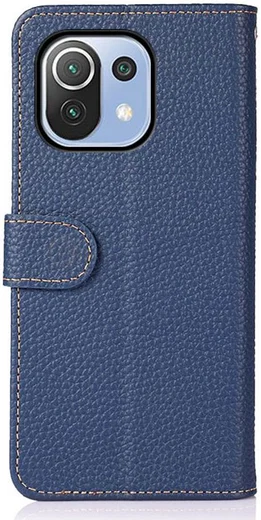 KHAZNEH Xiaomi Mi 11 Lite 4G/5G (NE) Hoesje Wallet Echt Leer Blauw afbeelding 2