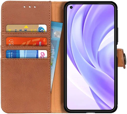 KHAZNEH Xiaomi Mi 11 Lite 4G/5G (NE) Hoesje Wallet Book Case Bruin afbeelding 1