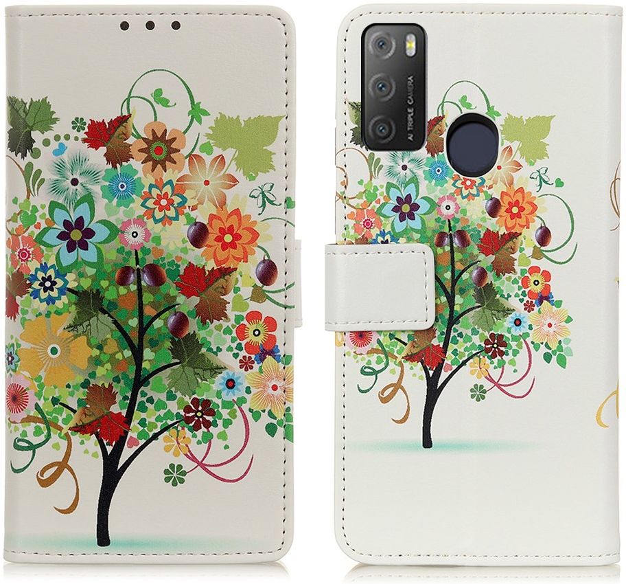 Alcatel 1S / 3L (2021) Hoesje Portemonnee Book Case met Bloemen Print afbeelding 3