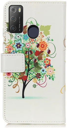 Alcatel 1S / 3L (2021) Hoesje Portemonnee Book Case met Bloemen Print afbeelding 4